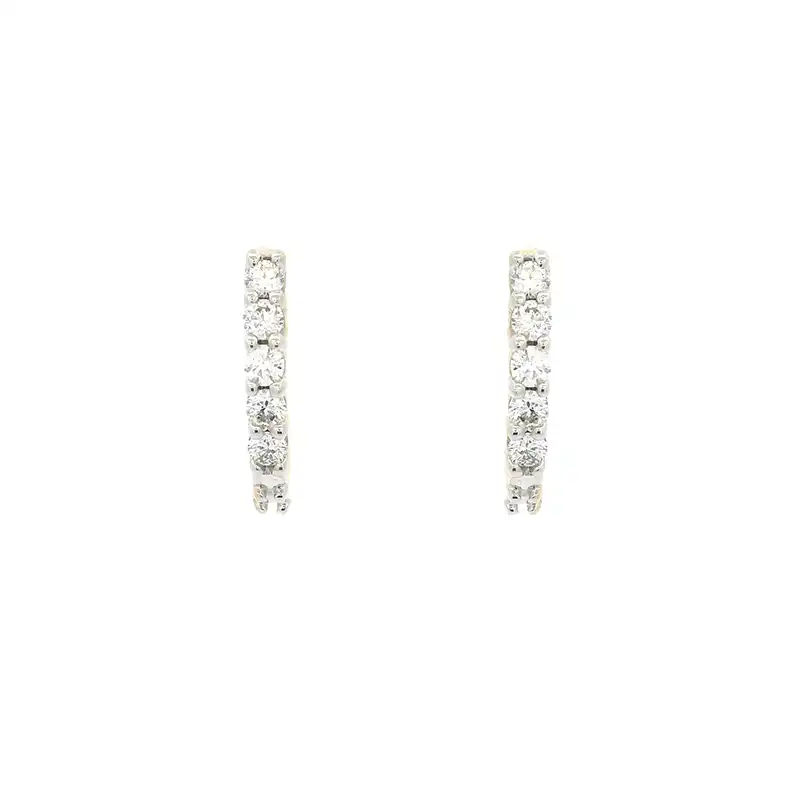 Mini Diamond Huggies Earrings - 0.50 inch