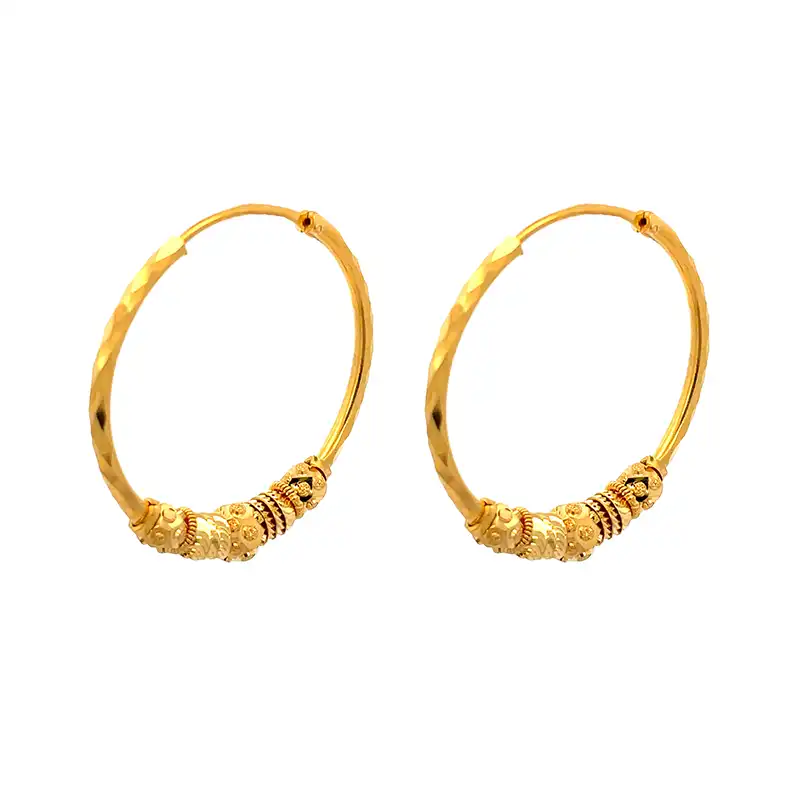 22K Gold Hoop Earrings