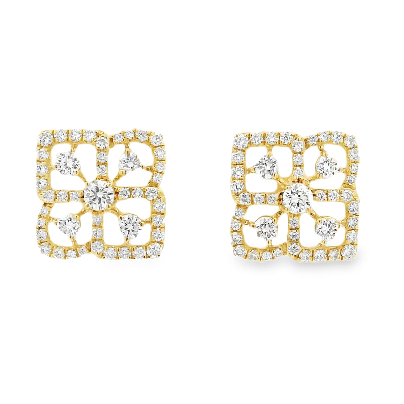 Yellow Gold Diamond Stud Earrings