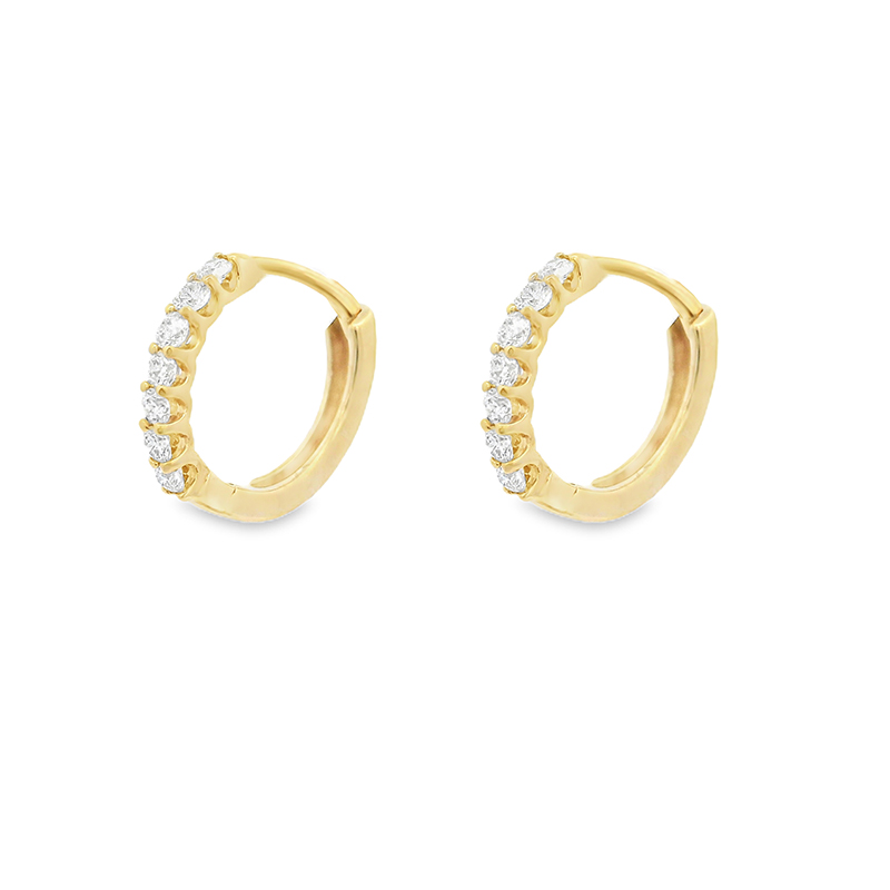 Mini Gold Diamond Huggies Earrings - 0.50 inch