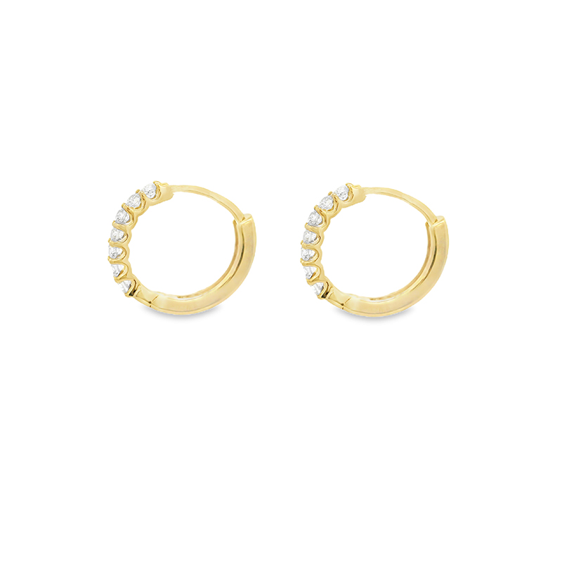 Mini Gold Diamond Huggies Earrings - 0.50 inch