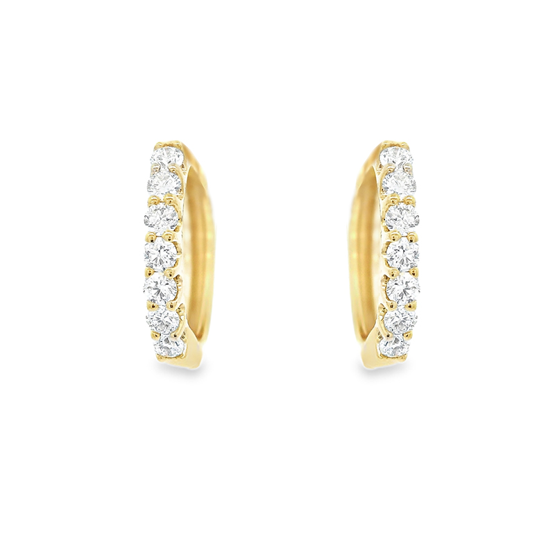 Mini Gold Diamond Huggies Earrings - 0.50 inch