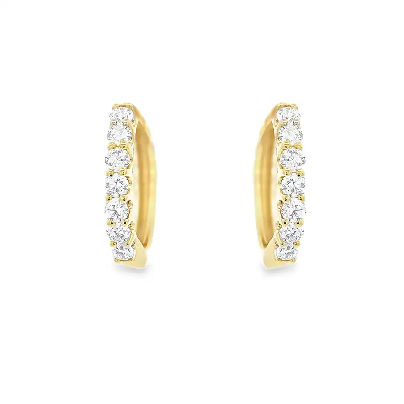 Mini Gold Diamond Huggies Earrings - 0.50 inch