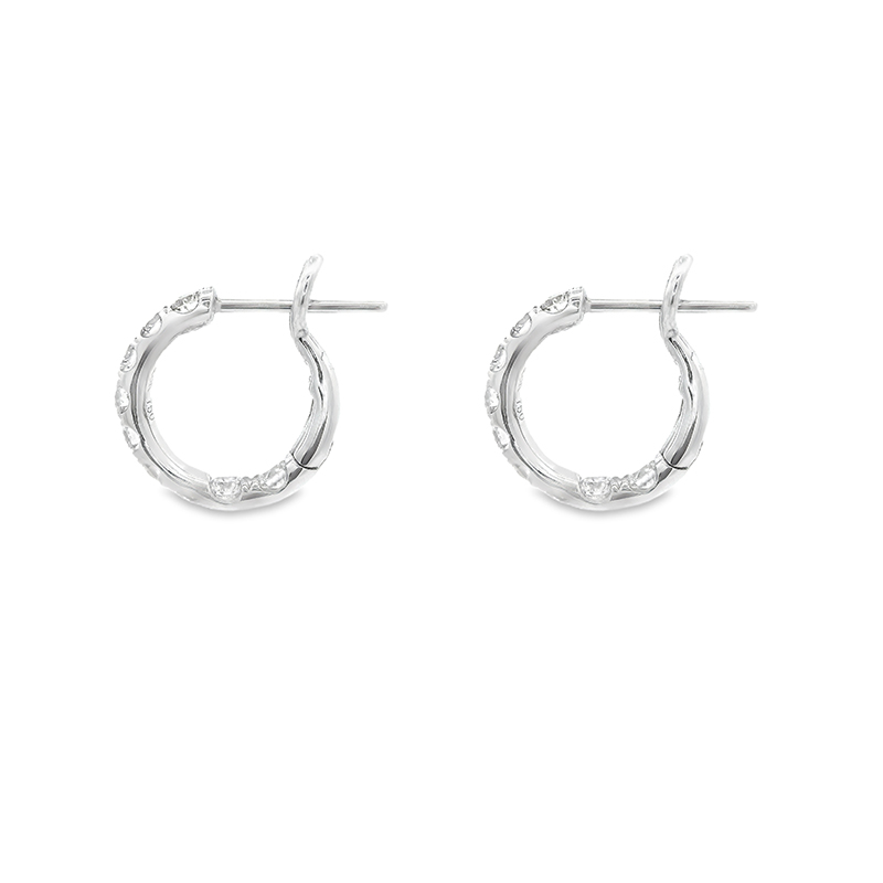 Cute Round Diamond Huggies Earrings - 0.50 inch