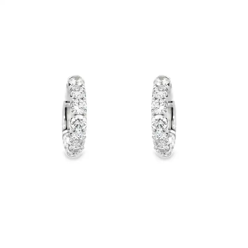 Cute Round Diamond Huggies Earrings - 0.50 inch