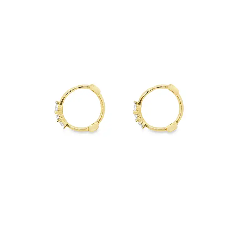 Mini Gold Diamond Huggies Earrings - 0.4 inch