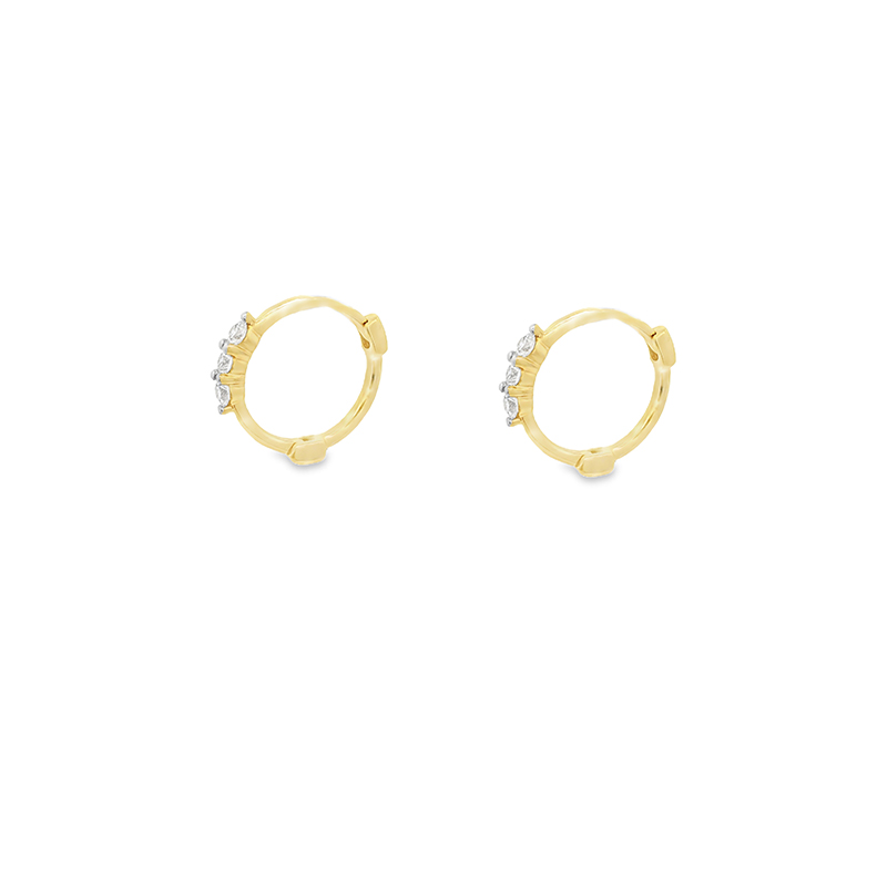 Mini Gold Diamond Huggies Earrings - 0.4 inch