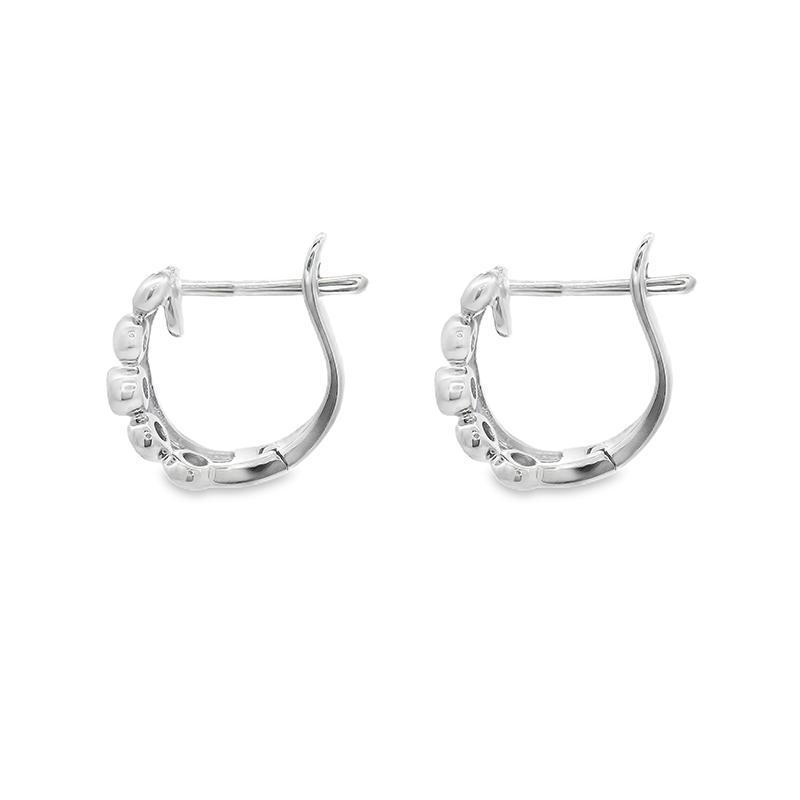 18K Gold Diamond Hoop Earrings