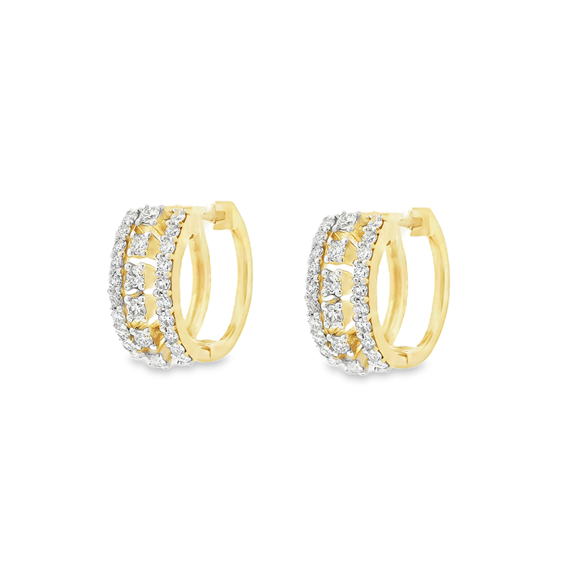 Must-have Diamond Huggies Earrings - 0.7 inch