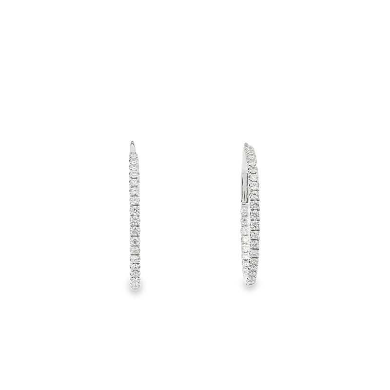 18K Gold Diamond Hoop Earrings