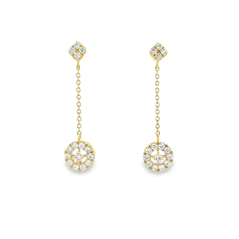 Yellow Gold Diamond Stud Earrings