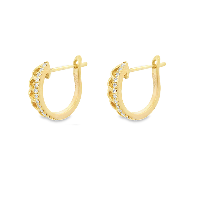 Mini Gold Diamond Huggies Earrings - 0.4 inch