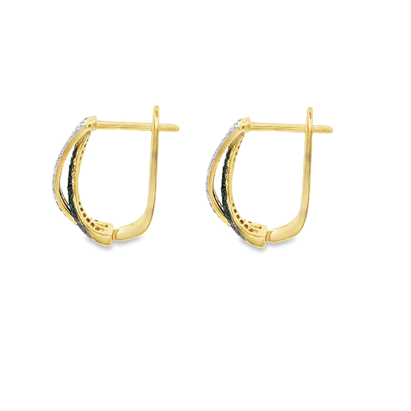 18K Gold Diamond Huggies Earrings