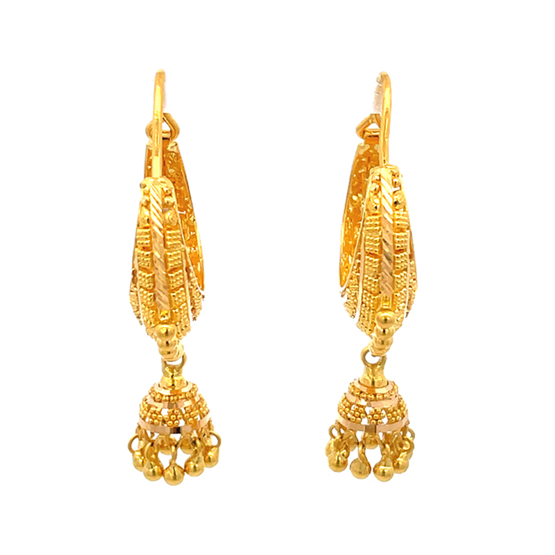 22K Gold Hoop earrings with Jhumka