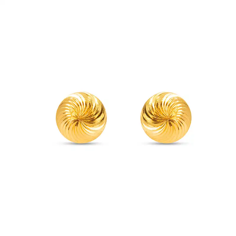 Classic Round 22K Gold Stud Earrings