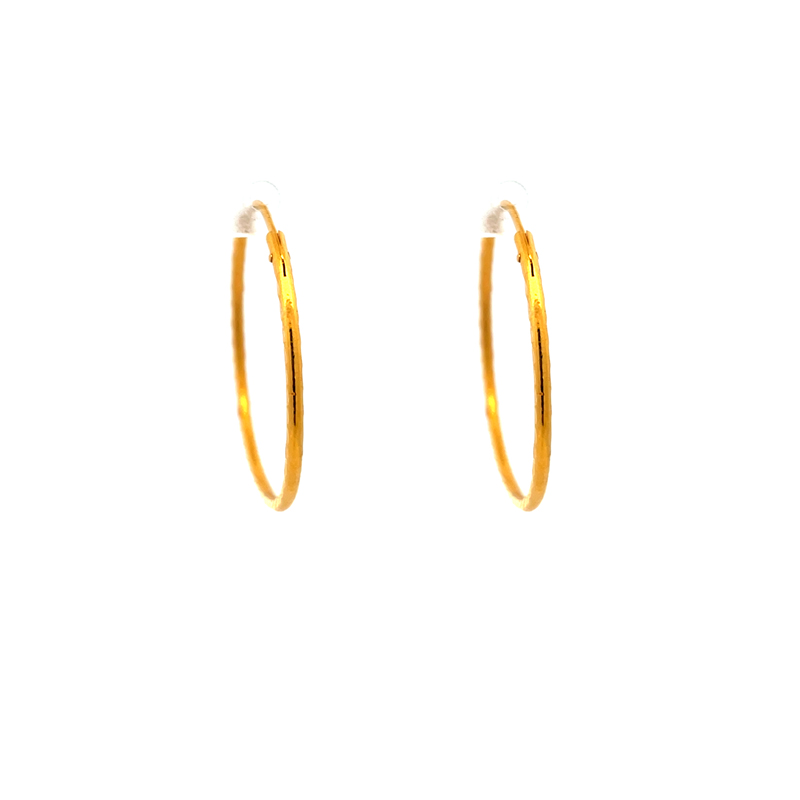 Bold 22K Yellow Gold Earrings - 36 mm