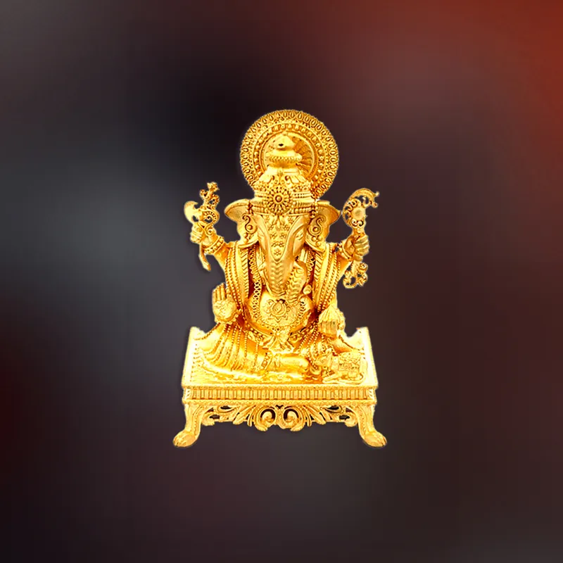 22K Gold Ganesh Statue |  Spiritual Puja Vastu