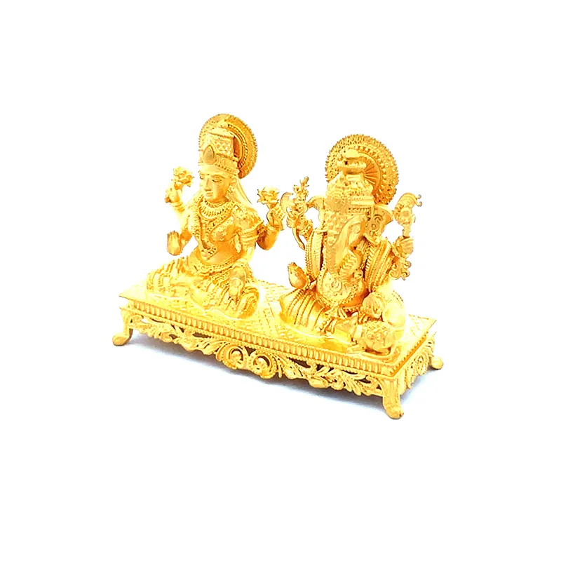 Laxmi Ganesh Statue in 22K Gold | Spiritual Puja Vastu