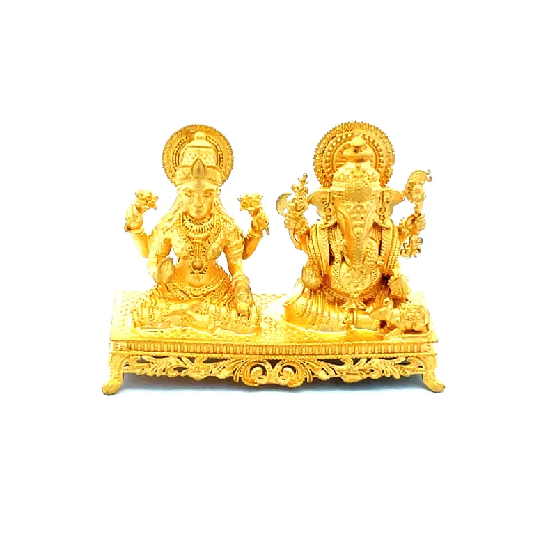 Laxmi Ganesh Statue in 22K Gold | Spiritual Puja Vastu - GS-1435