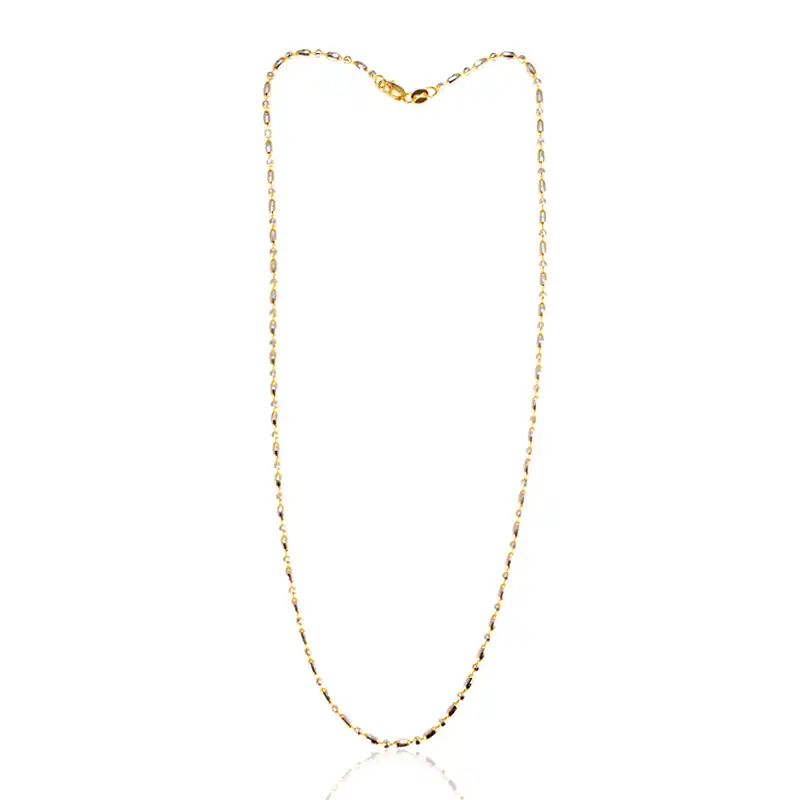 22K Gold Fancy Chain -Two tone, 16 inch