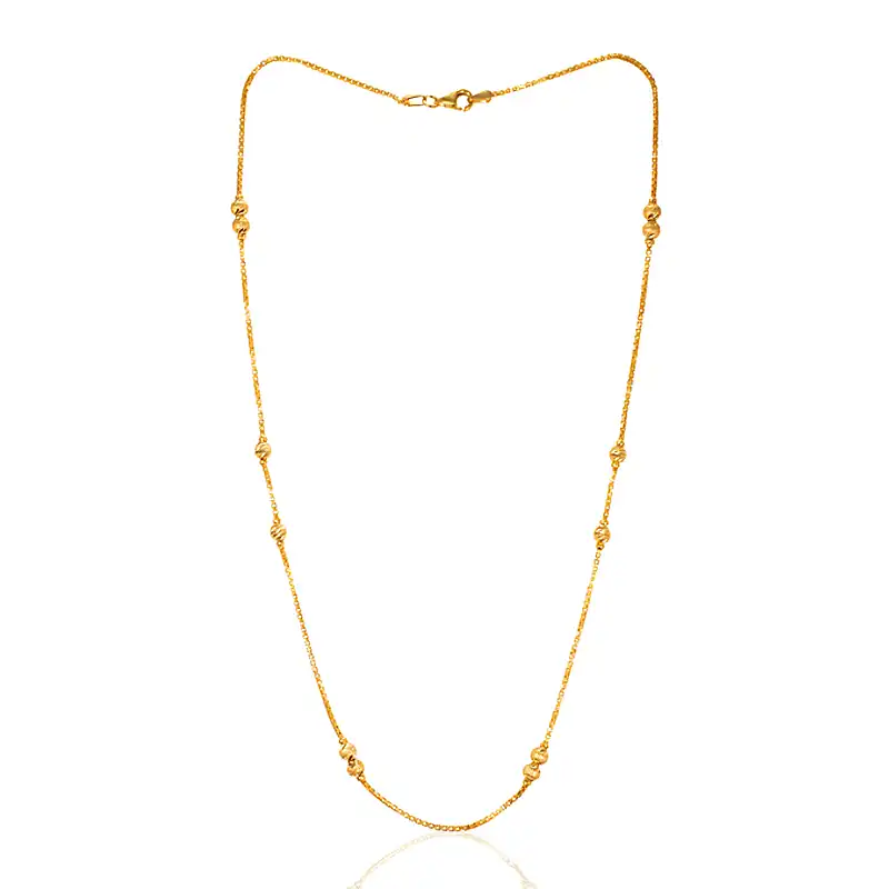 22K Yellow Gold Simple ball Chain