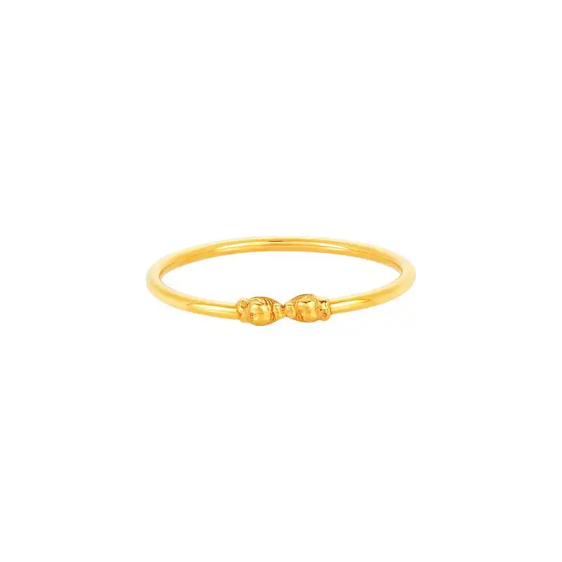 22k Yellow Gold Simple Spiral Ball Bangle