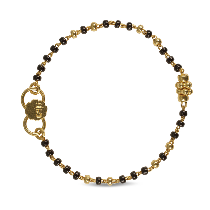 22Kt Gold Black Beads Baby Bracelets