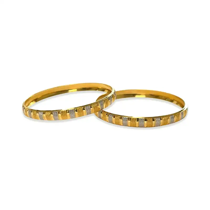 Elegant two tone baby bangles in 22K Gold