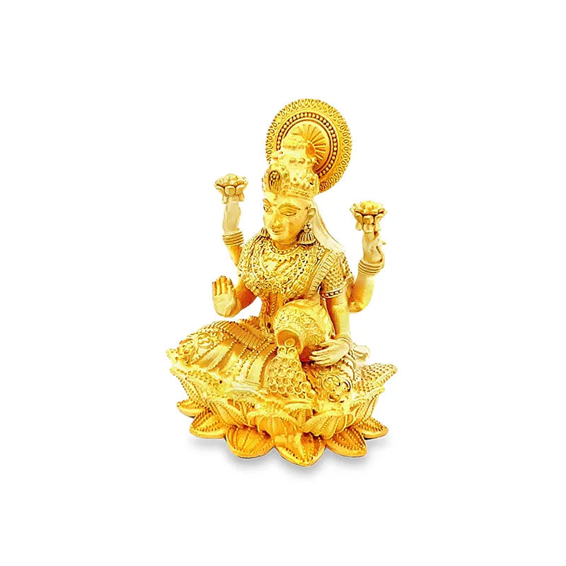 Goddess Laxmi Statue in 22K Gold | Spiritual Puja Vastu