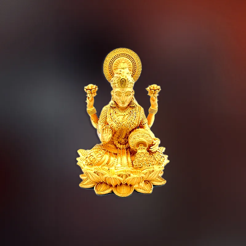 Goddess Laxmi Statue in 22K Gold | Spiritual Puja Vastu