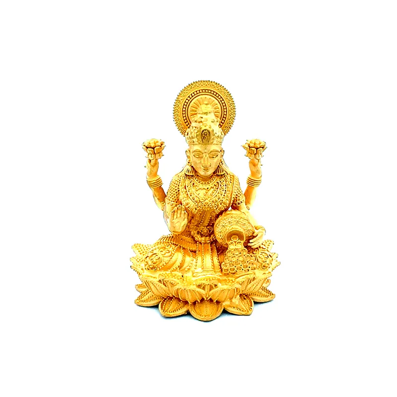 Goddess Laxmi Statue in 22K Gold | Spiritual Puja Vastu