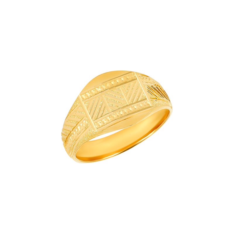 Stylish Men's Ring in 22K Yellow Gold - MRG-609