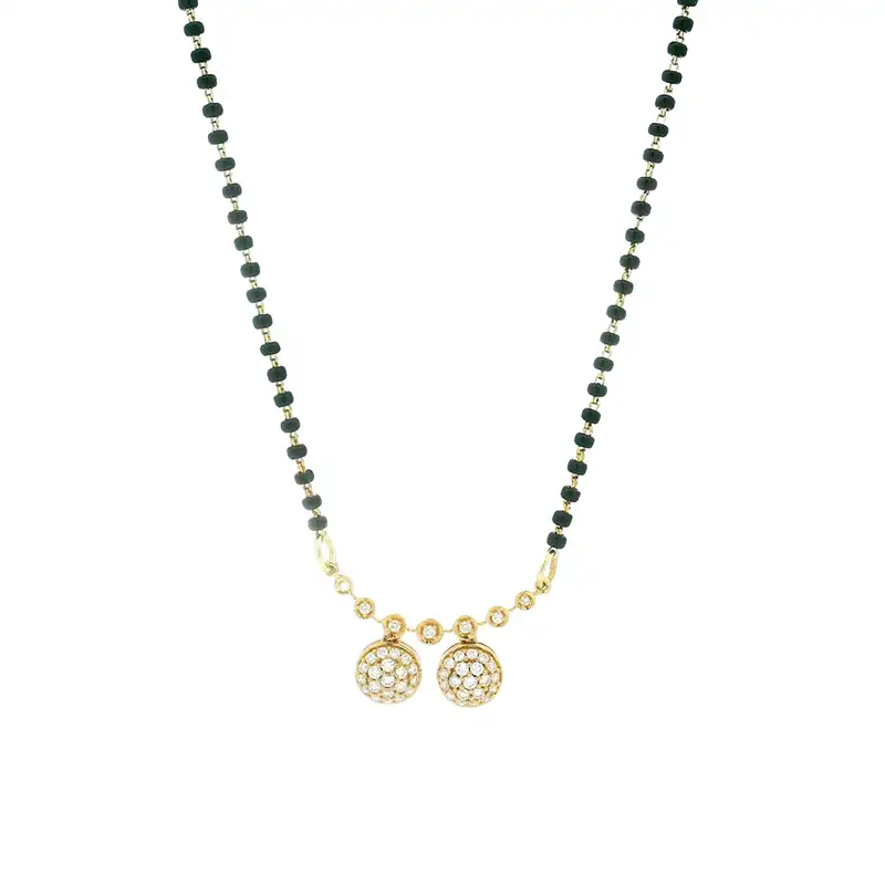 Modern Vati Mangalsutra in Gold and Diamonds