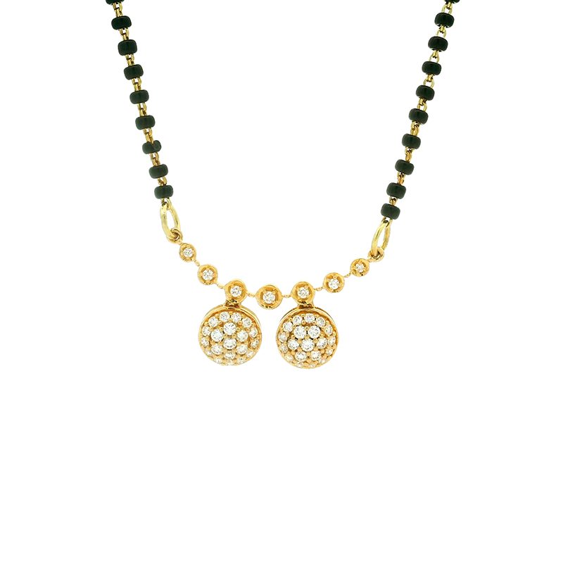 Modern Vati Mangalsutra in Gold and Diamonds