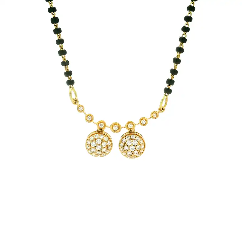 Modern Vati Mangalsutra in Gold and Diamonds