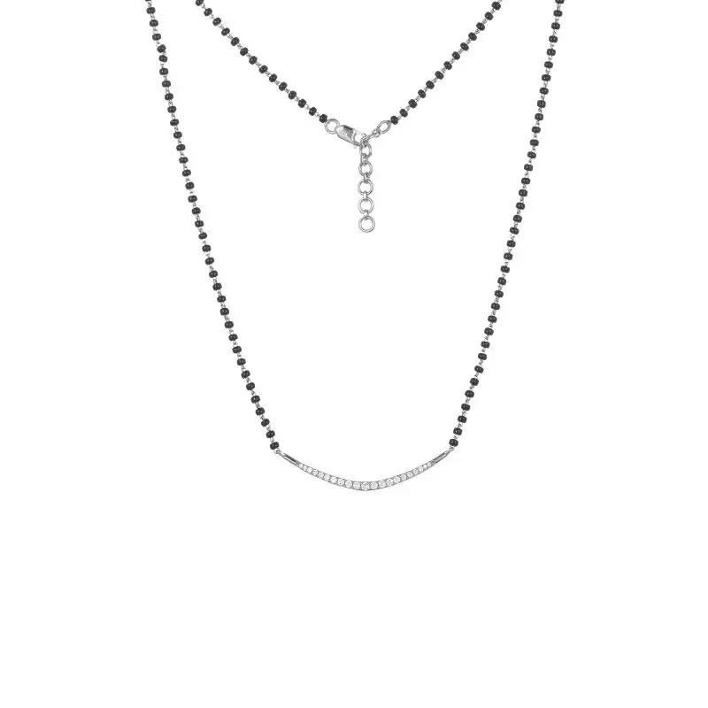 18K White Gold Diamond Mangalsutra