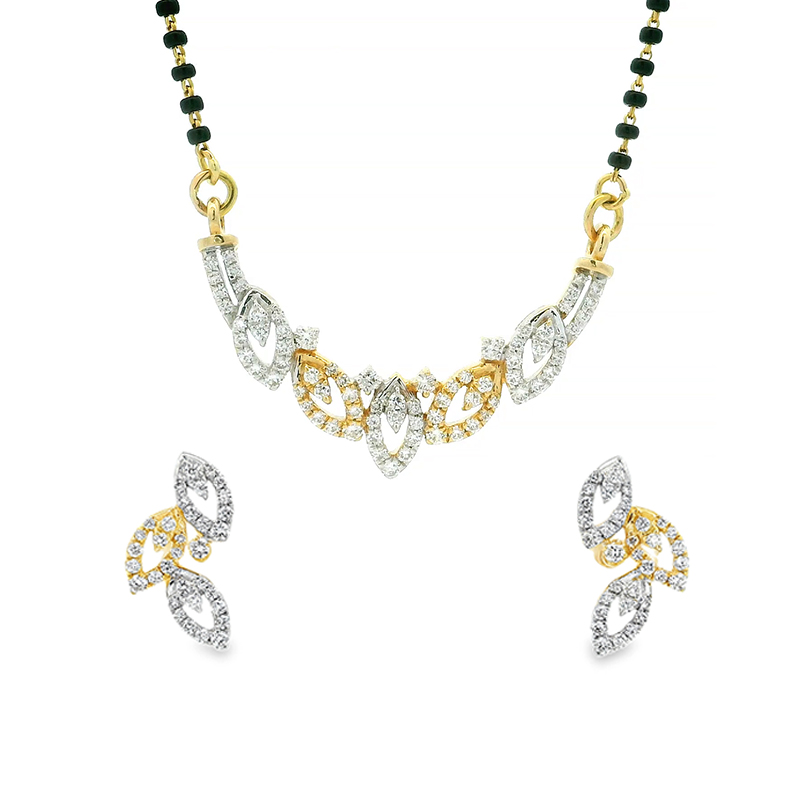 18K Gold Diamond Mangalsutra Set