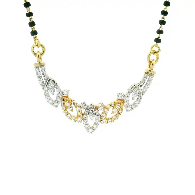 18K Gold Diamond Mangalsutra Set