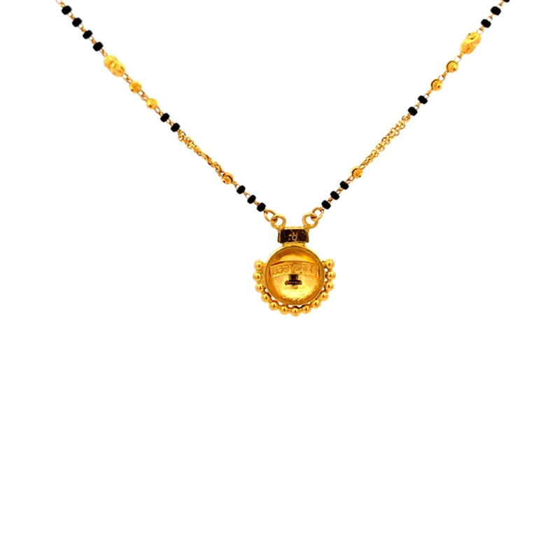 Gold Mangalsutra with Minakari