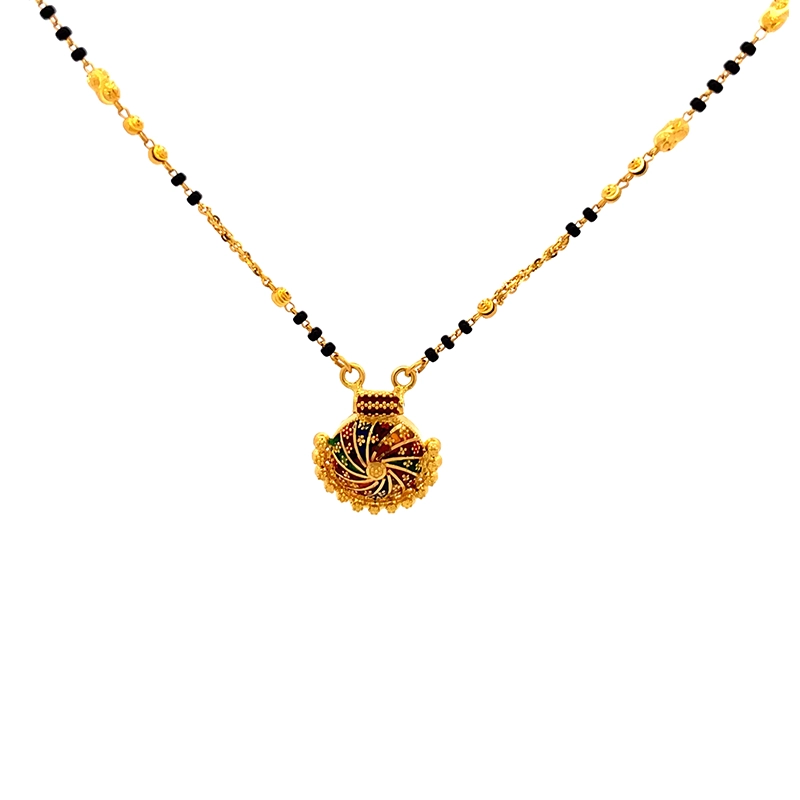 Gold Mangalsutra with Minakari