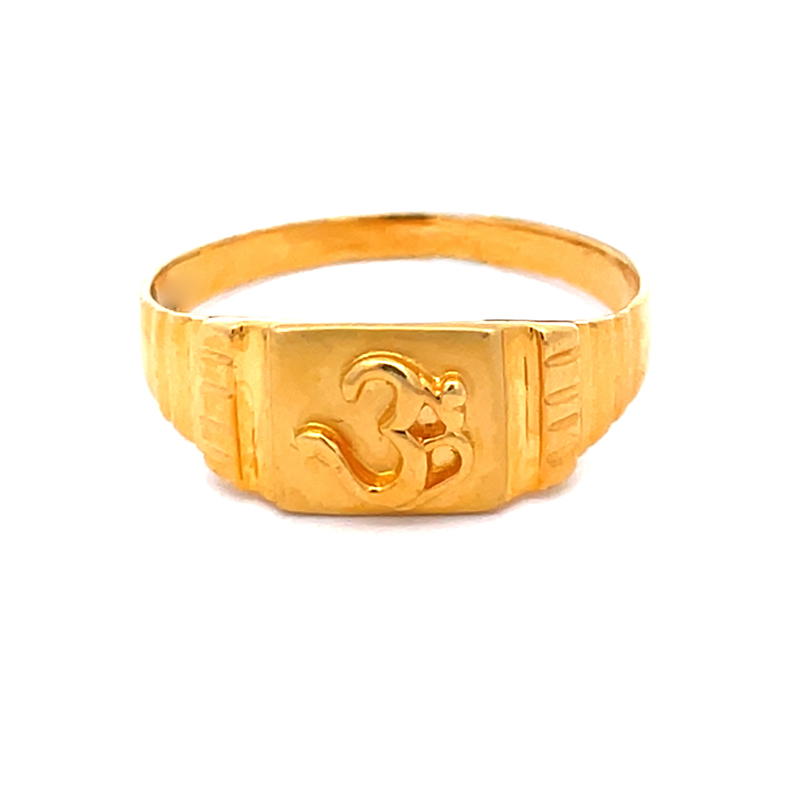 Om symbol Gold Ring for Men