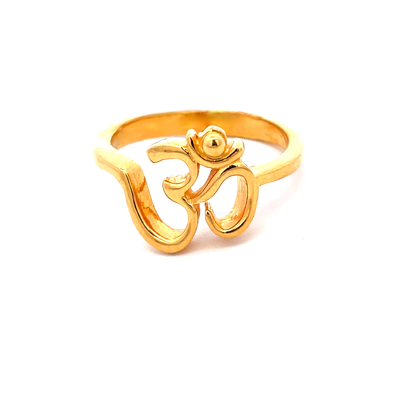 Om symbol Gold Ring for Men - Size