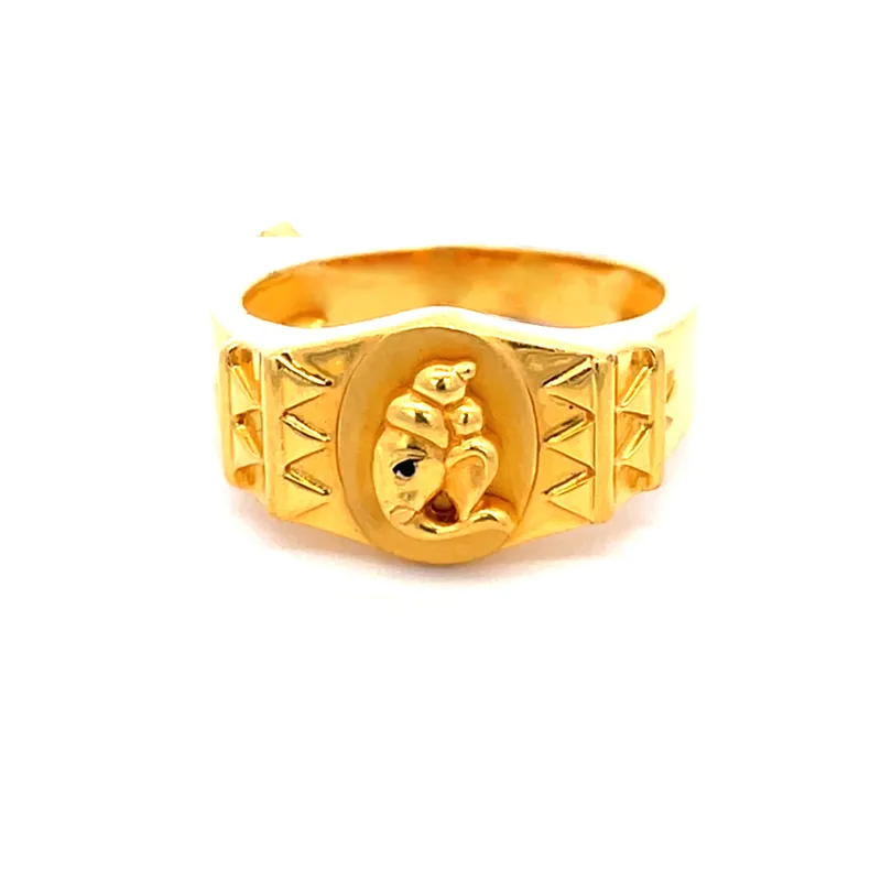 Men's Ring with Ganesh symbol - Size 9.75