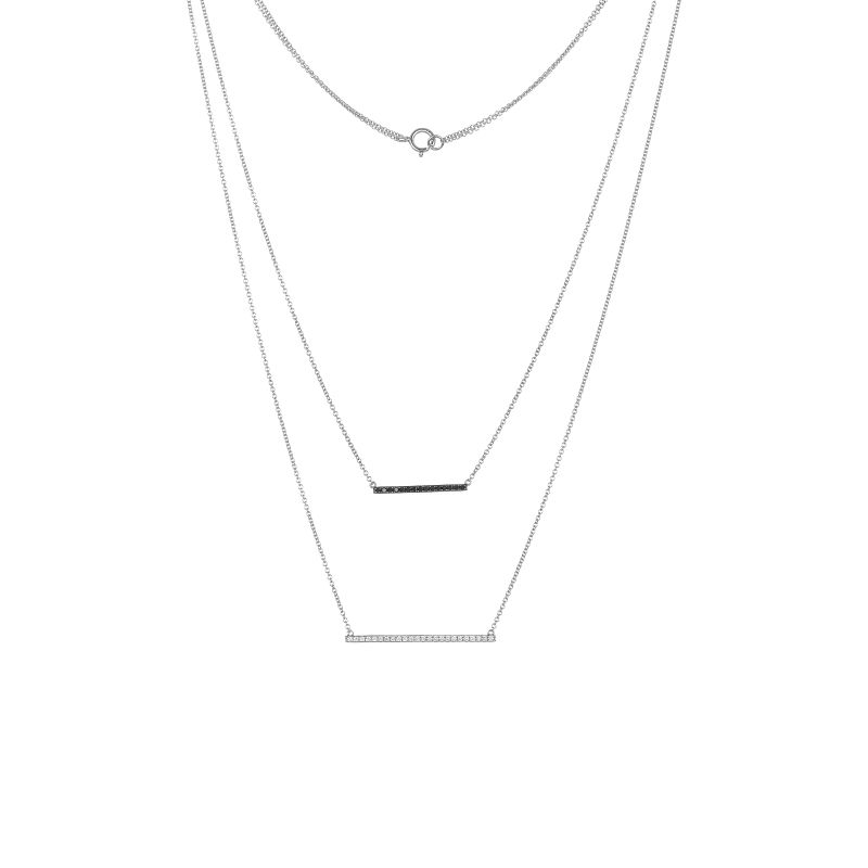 18K White Gold Diamond Necklace 3.10G with 24 Diamonds