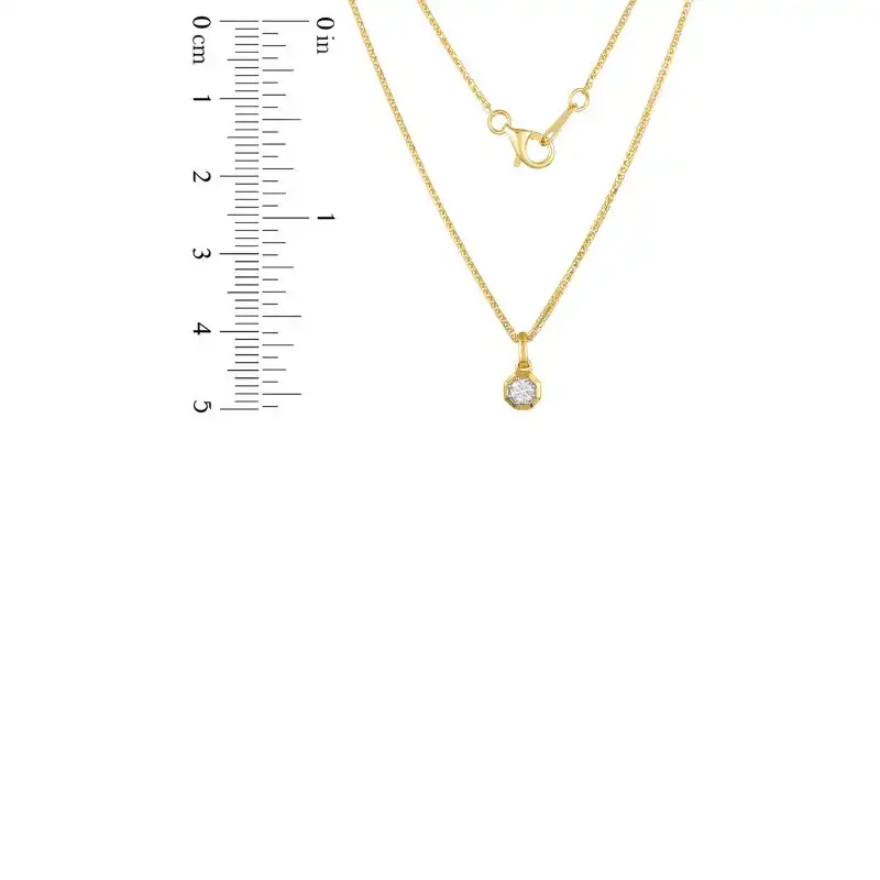 18K Yellow Gold Diamond Necklace with 4 Diamonds