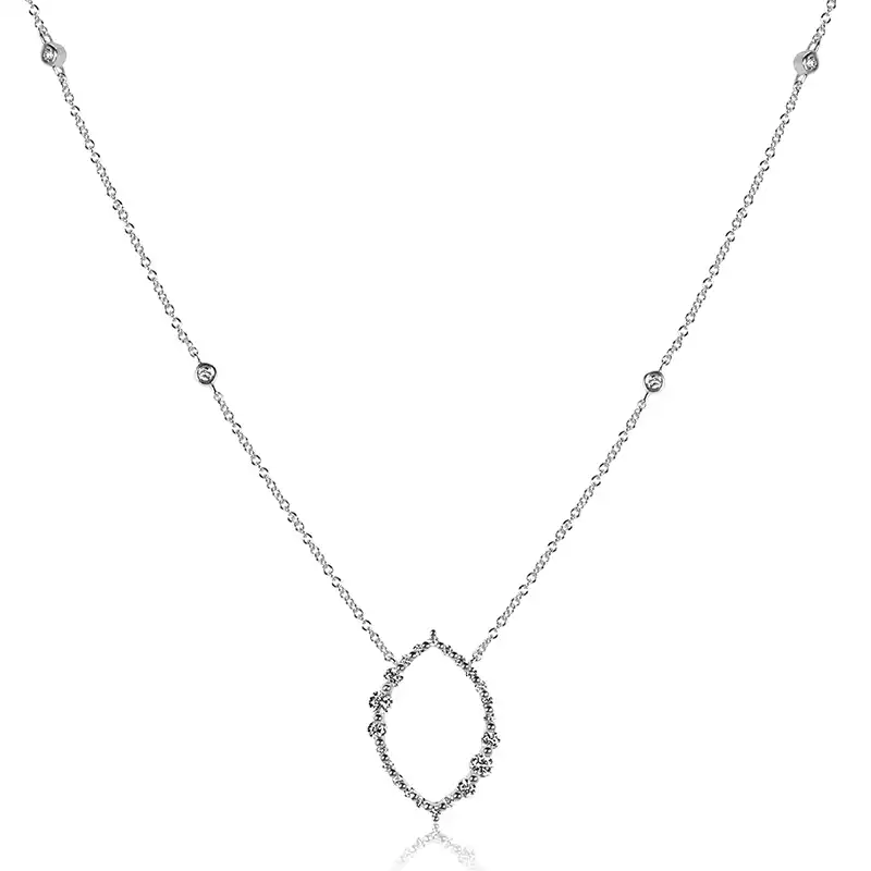 18K White Gold Diamond Pendant