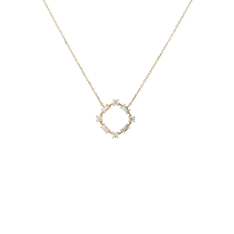 Elegant Diamond Circle Pendant Necklace