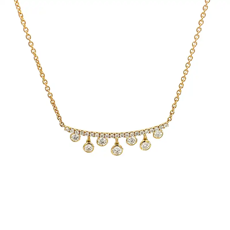 Dainty Yellow Gold Diamond Necklace