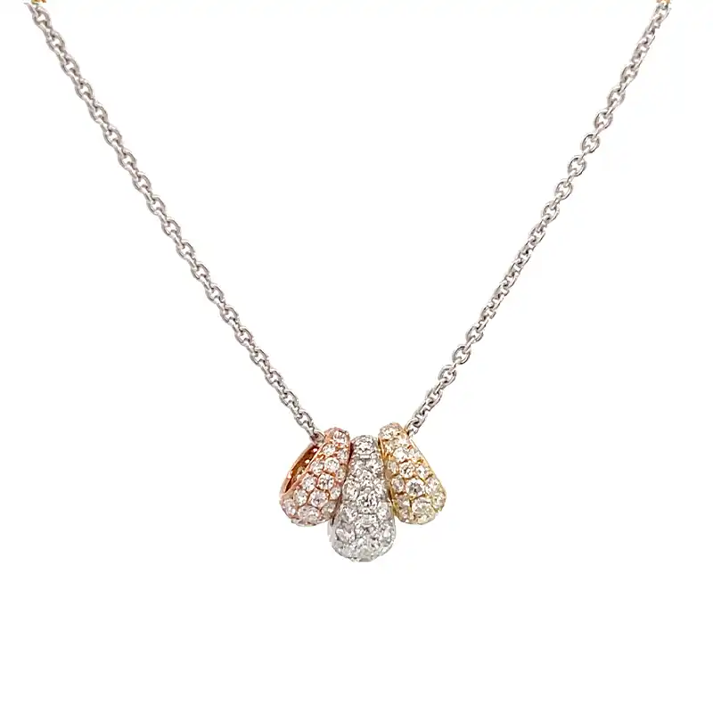 Timeless Elegance - Tricolor Gold Diamond Pendant