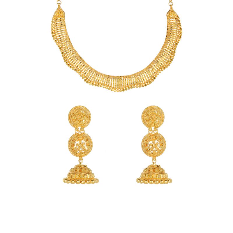 BRJ Classic Trendy 22 Carat Gold Necklace With Earnings at Rs 4150/gram in  Ludhiana